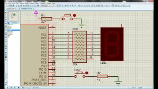 STM32F103R6 7-Segment Display and Switch Example screenshot 1