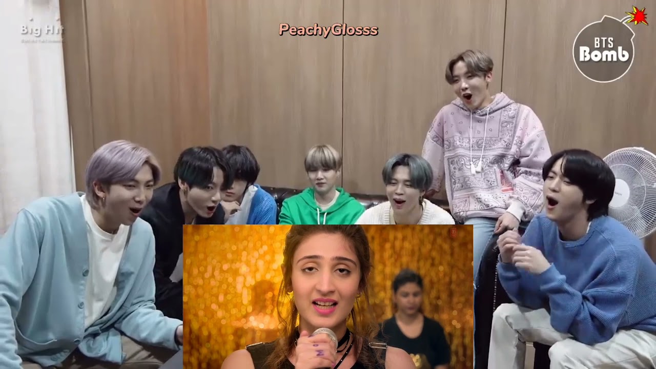 BTS reaction to VAASTE   Dhwani song  New reaction  PeachyGlosss