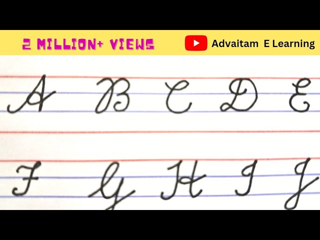 Cursive writing for Beginners #2, A to Z, CBSE ICSE IGCSE IB, Capital letters कैसे लिखना सिखाएं class=