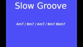 Slow Groove Backing Track in A Dorian chords