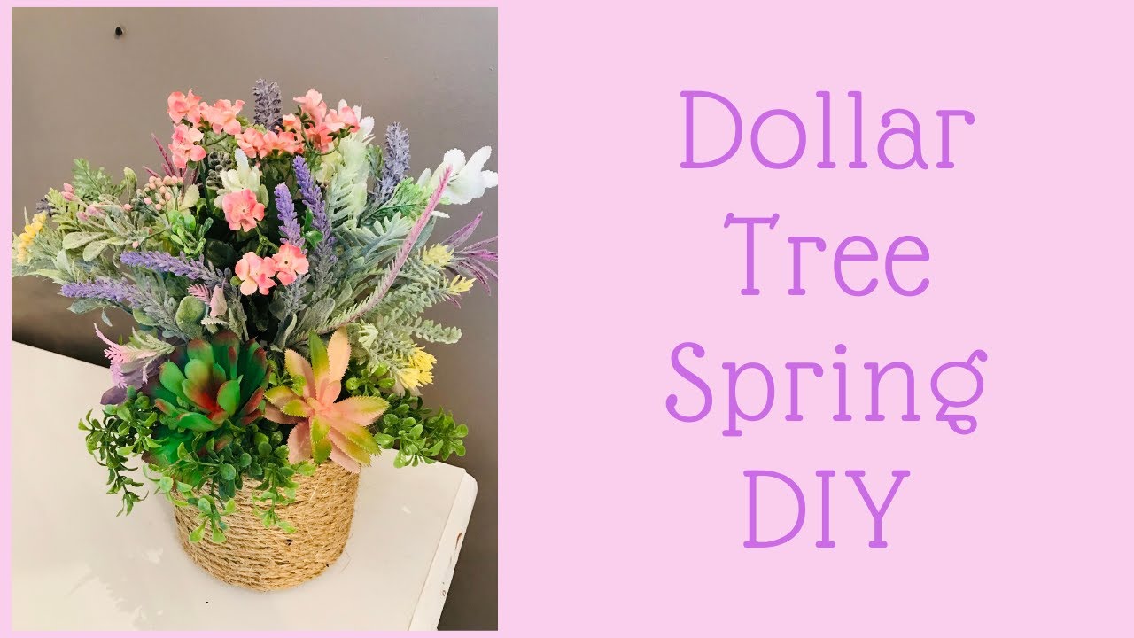 1 Dollar Tree Spring Floral Arrangement Centerpiece Plus Twine Flower Pot DIY🌸 YouTube