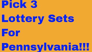 Pick 3 Lottery Sets For Pennsylvania!!!