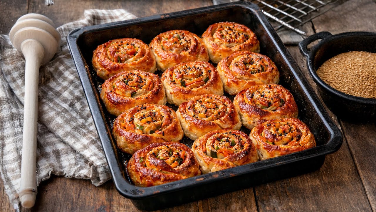 ⭐Fırından Çıkan Mis Kokusuyla Pırasalı Gül Böreği | Çıtır Çıtır Börek⭐