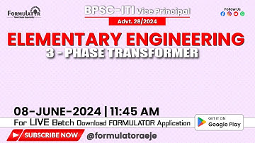 3-Phase Transformer | Elementary Engg. | BPSC ITI Vice Principal By:- Sumit Sir