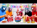 Pro 5 spiderman team  help everyone on kid spider birt.ay  funny live action  by bunny life