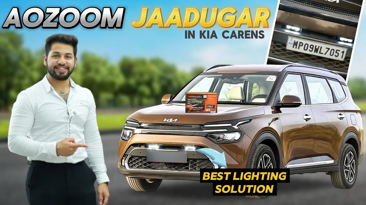 POWERFUL LIGHTS FOR KIA CARENS IN INDORE🔥| AOZOOM W5 | LIGHTING KA JAADUGAR😍