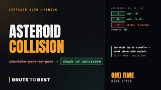 LeetCode #735: Asteroid Collision, Stack of Survivors