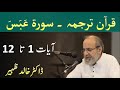 Quran Tarjuma Class - Surah ABASA Verses 1-12 by Dr Khalid Zaheer