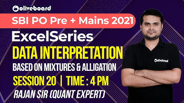 SBI PO 2021 | Maths | Data Interpretation Based on Mixtures & Alligation | Session 20 #ExcelSeries