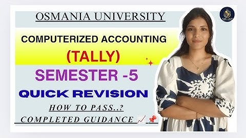 GECOMPUTERISEERDE BOEKHOUDKUNDIGE TELLER | SNELLE REVISIE | SEM-5 OSMANIA UNIVERSITY ‎@shivanipal...