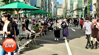 [LIVE 🔴] Ginza Walk - Sunday Open Street • 銀座散策、日曜の歩行者天国 • 😍🌇