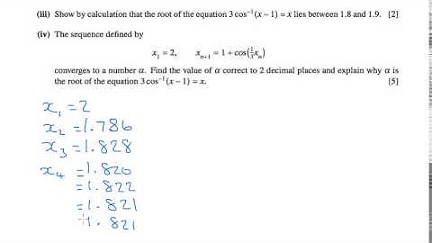 C3 2006 January q7iv - A2 Maths - Iterative/Numerical Methods