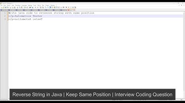 Reverse String in Java | Keep Same Position | Interview Coding Question