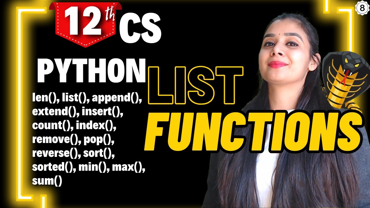 Python Lists | All the Functions | Class 12 Computer Science | Boards ...