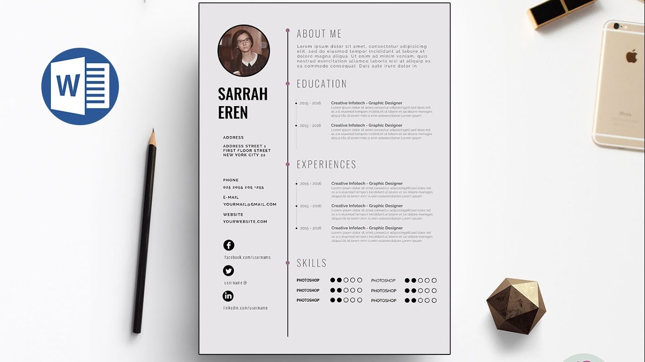 Word Cv Template Buy Creative Resume Templates