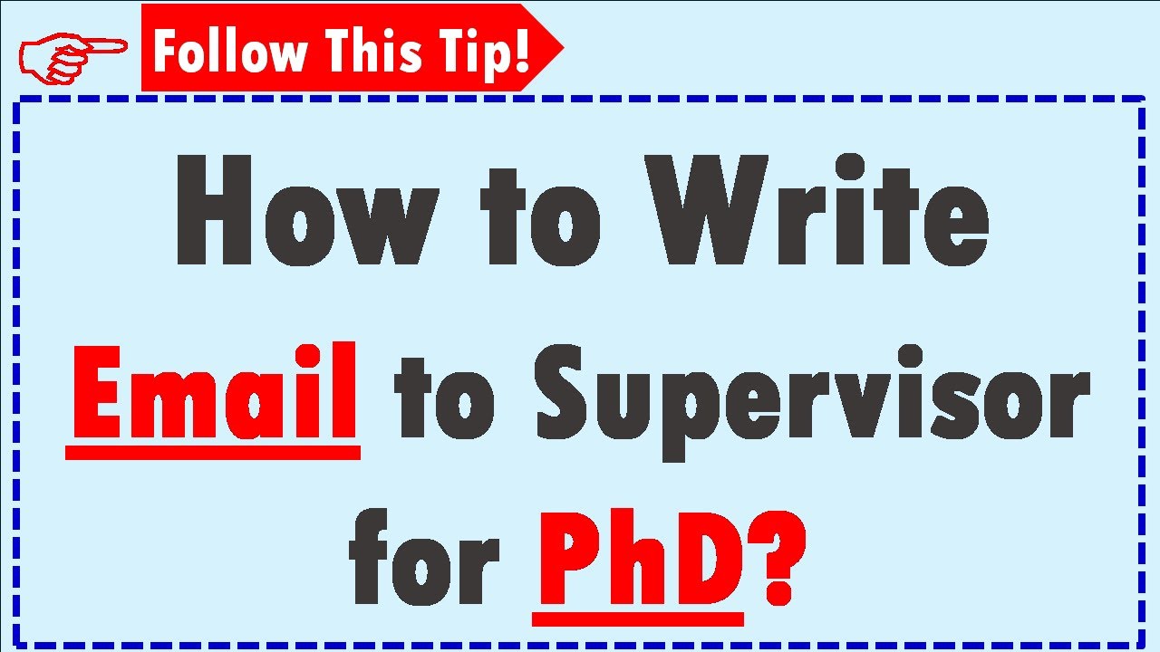 How To Write An Email To A Supervisor For Phd? - Youtube