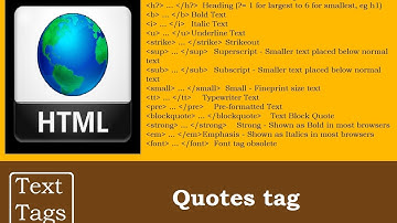 Quotes tag in Text Tags | HTML Programming Tutorials for beginners