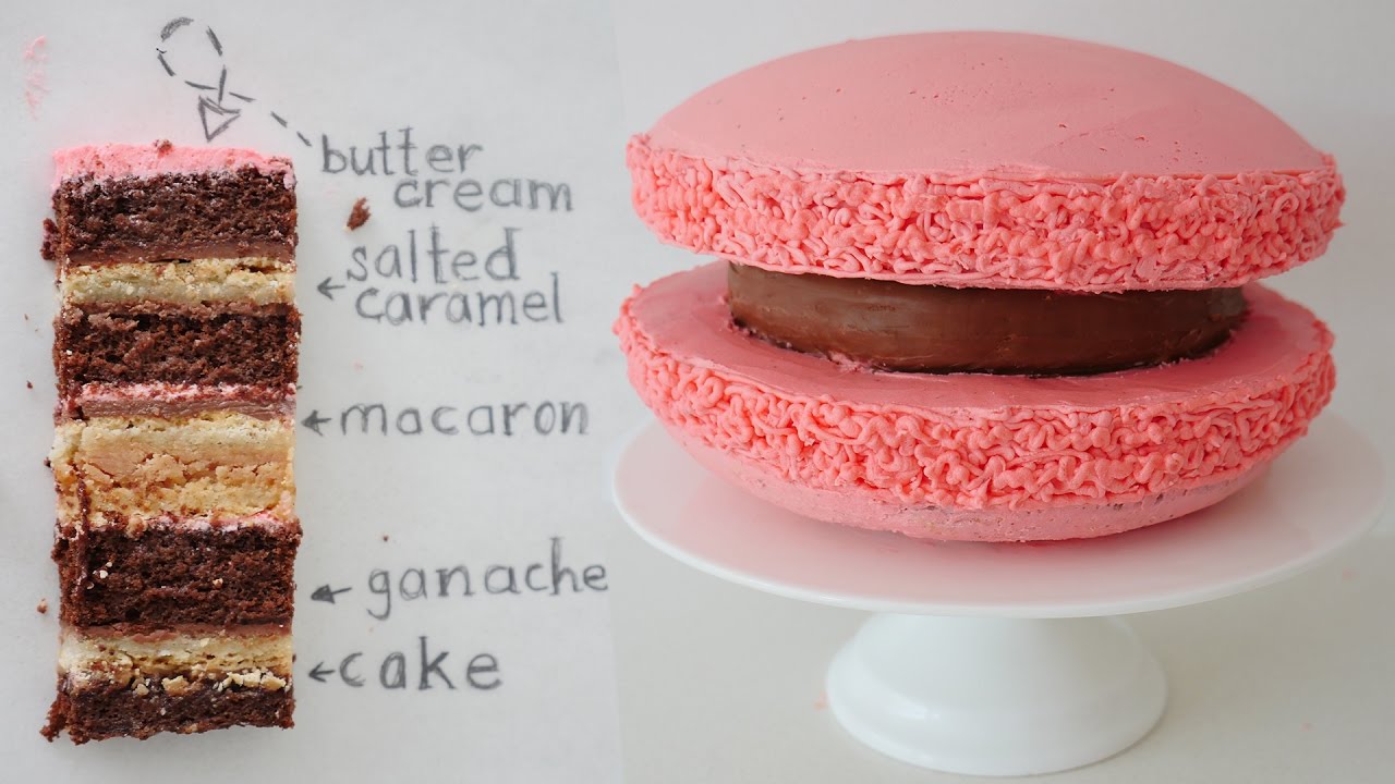 Howtocookthat Cakes Dessert Chocolate Giant Macaron Cake Howtocookthat Cakes Dessert Chocolate