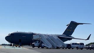 Crews preparing for a presidential visit at Smith Reynolds Airport