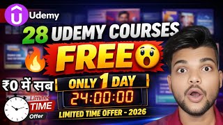 😱 Udemy Shock! 28 Premium Courses FREE Today Only | Worth ₹50,000+ | Data Science, AI, Python, Java