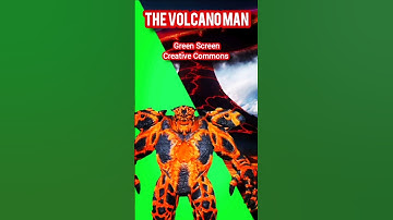 VOLCANO MAN Footage green screen, chromakey animation monster.