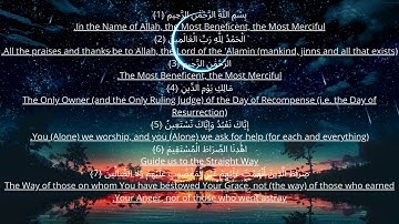 سورة الفاتحة مترجمة إلى اللغة الإنجليزية * surah Al-Fatihah (الفاتحة) meaning in English