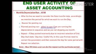 SAP-FICO(Session-75)| Enduser Activity of Asset Accounting (PART -15)|SAP -FI Asset Accounting| SAP