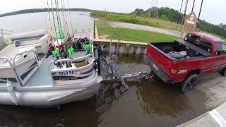 How easy it is to load a pontoon boat so if anybody is interested in one it is very easy to load up.