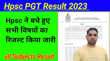 Hpsc pgt screening final result 2023 / Haryana pgt result / pgt screening result download / Hpsc