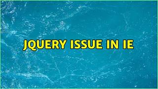 jQuery issue in IE