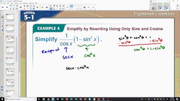 5-1 Example 4 Simplify by Rewriting Using Only Sine and Cosine