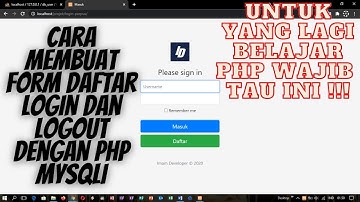 Cara Mudah Membuat Form Daftar Login Dan Logout Dengan PHP Mysqli | Imam DevBlogs
