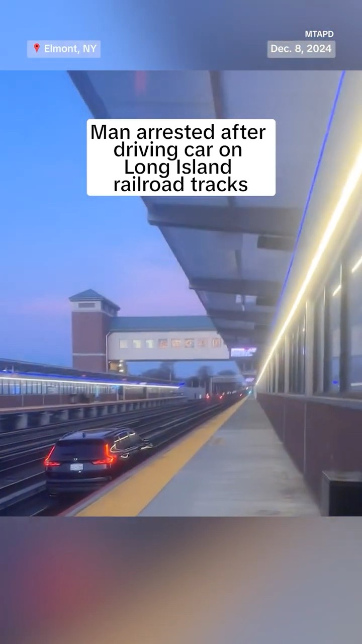 Man arrested after driving on Long Island Rail Road tracks