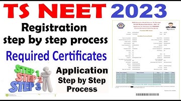 NEET 2023 | TS NEET 2023 Application step by step process