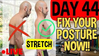 FIX FLAT FEET ANTERIOR PELVIC TILT KYOPHOSIS LIVE WITH ME!! DAY 44