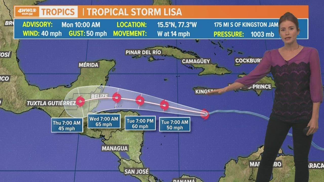Tropical Storm Lisa forms in the Caribbean Sea - YouTube