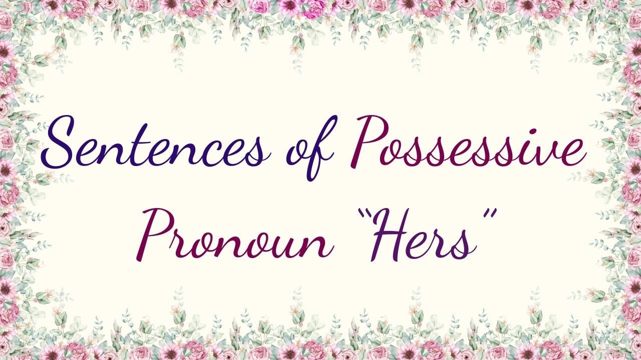 Sentences of Possessive Pronoun 