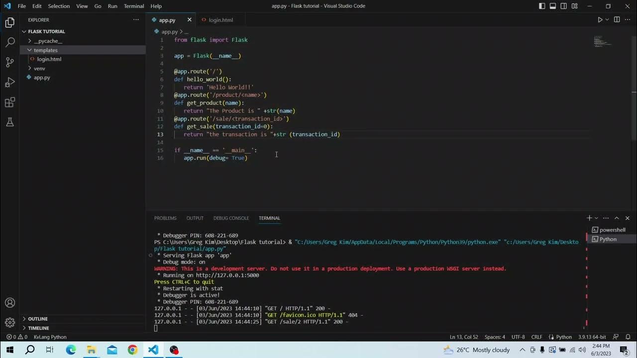 Flask Tutorial routing,redirect,url_for,request,render_template YouTube
