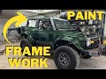 REBUILDING A WRECKED 2022 BRONCO FRAME WORK and PAINT