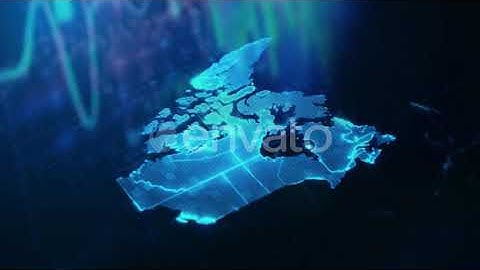 Canada map with states digital background | Motion Graphics - Envato elements
