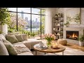 Spring City Loft Fireplace Ambience | Fire Crackling & Birds | 3 Hours