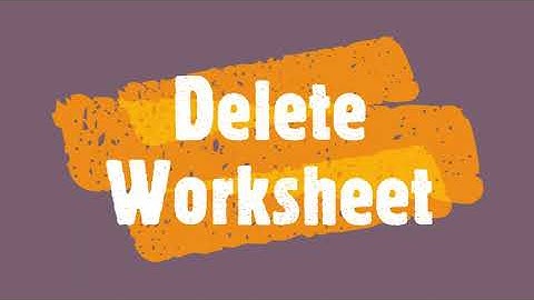 EXCEL - Delete Worksheet #viralvideo #viralvideos #excel #microsoftexcel #spreadsheet #exceltutorial