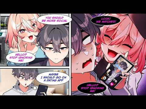 [Manga Dub] My colleague told me to be more outgoing, so I got on a dating app to practice and...