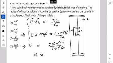 #electrostatics  A long cylindrical volume contains a uniformly distributed charge of density ρ. The