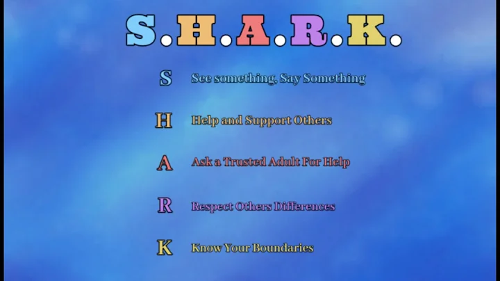 PSA - Stand Up to Bullying - Remember S.H.A.R.K.!