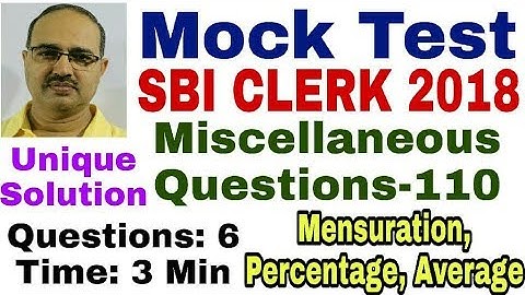 Miscellaneous Questions-110 Mock Test SBI Clerk 2018 Unique Solution #Amar Sir