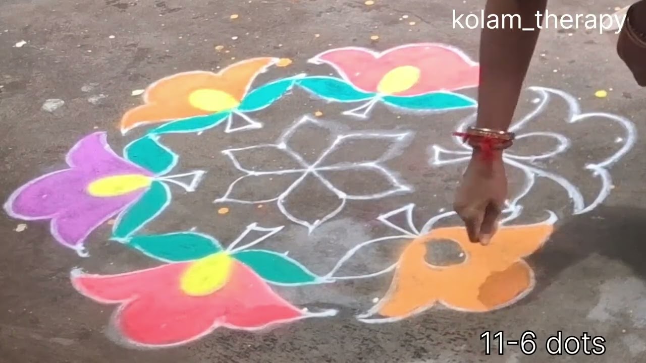 11-6 dots Margazhi day 4 kolam. 