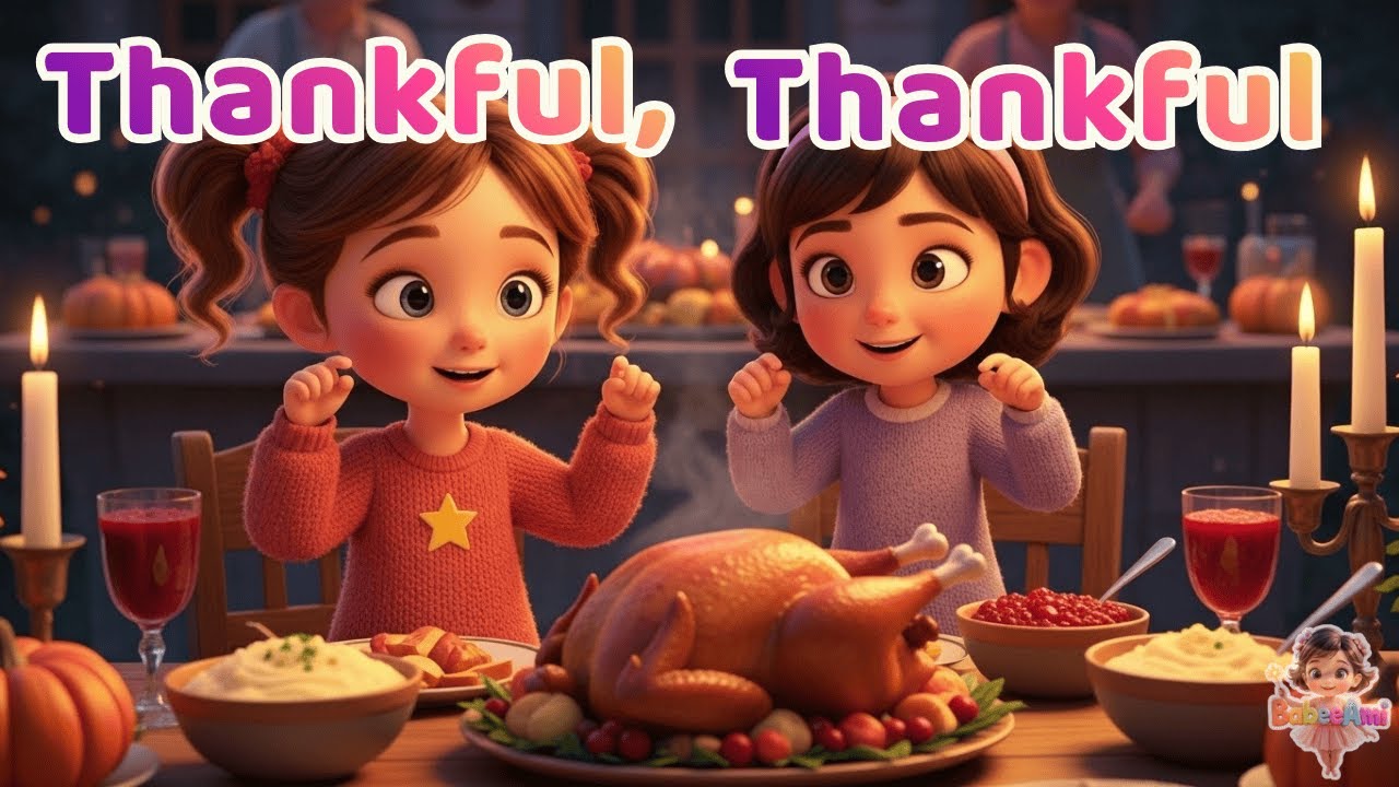Thankful, Thankful, We All Say | Thanksgiving Song for Kids | Nursery ...