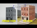 Painting and Weathering 3D Printed Model Buildings:  Detailing Building 1