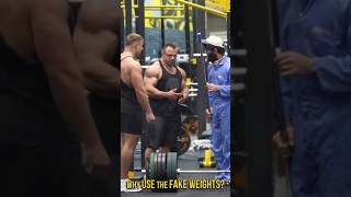 Guy just one question why you use the fake weight 🤣 #anatoly #gymprank
